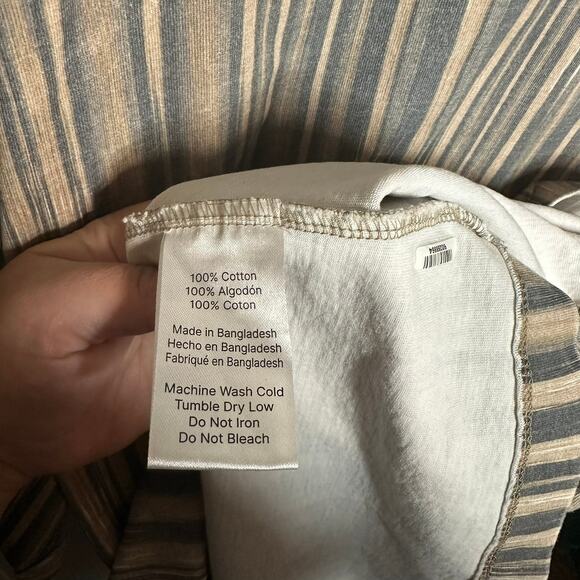 Tru Kolors Men's Blue Tan Vertical Striped Logo Short Sleeve Tee Size XXL - Picture 5 of 8